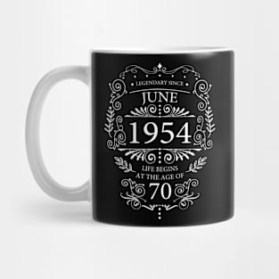 70th Birthday Legendary Since 1954 Vintage Mug